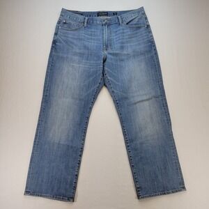 Lucky Brand 181 Relaxed Straight Jeans Mens 38x30 Blue Medium Wash Stretch Denim